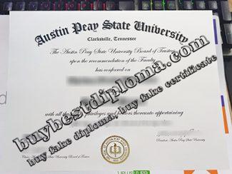 Austin Peay State University diploma, Austin Peay State University certificate,