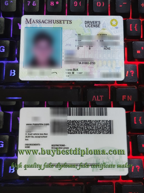 Massachusetts driver's license, Massachusetts driver license, Massachusetts driving license, fake United States driver license,