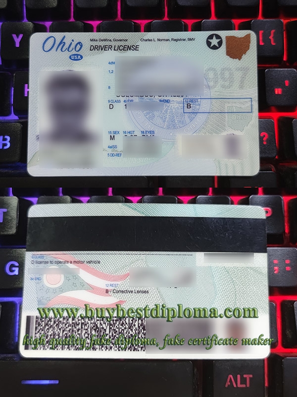 Ohio driver license, Ohio driving card, Ohio driving license, American driver license,