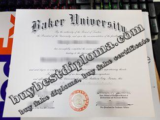 Baker University diploma, Baker University certificate,