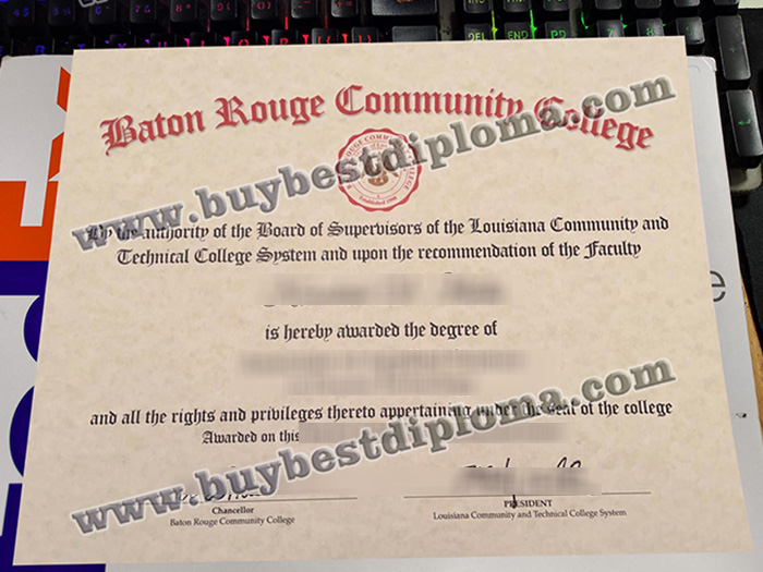 Baton Rouge Community College diploma, Baton Rouge Community College certificate,