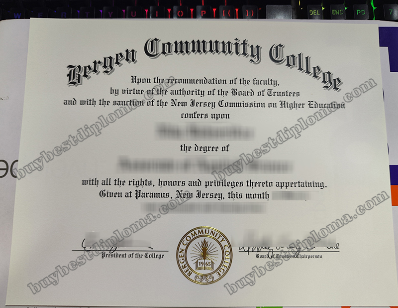 Bergen Community College certificate