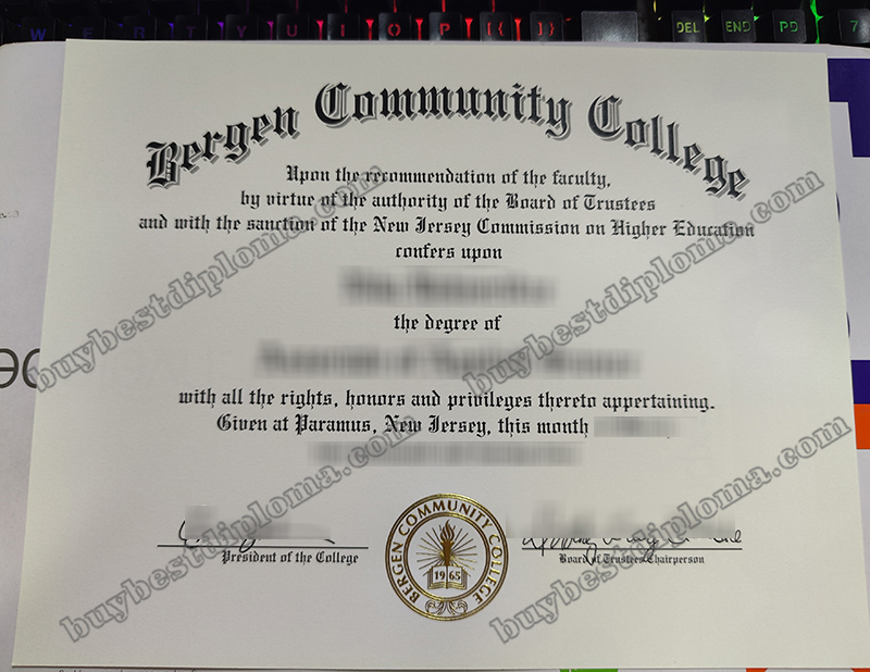 Bergen Community College Certificate,  Bergen Community College Diploma,