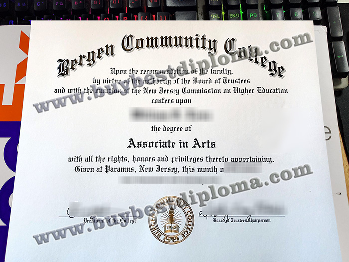 Bergen Community College diploma, Bergen Community College certificate,