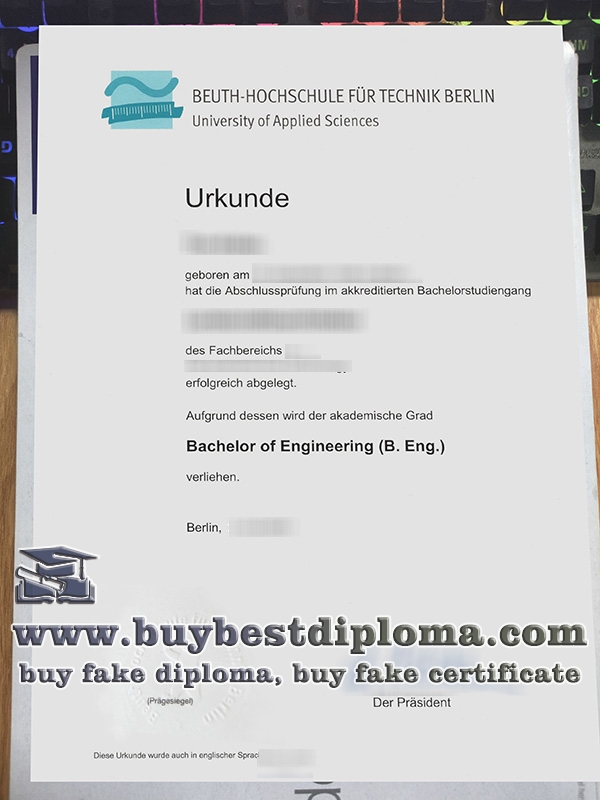 Beuth Hochschule Für Technik Berlin urkunde, BHT Berlin degree,
