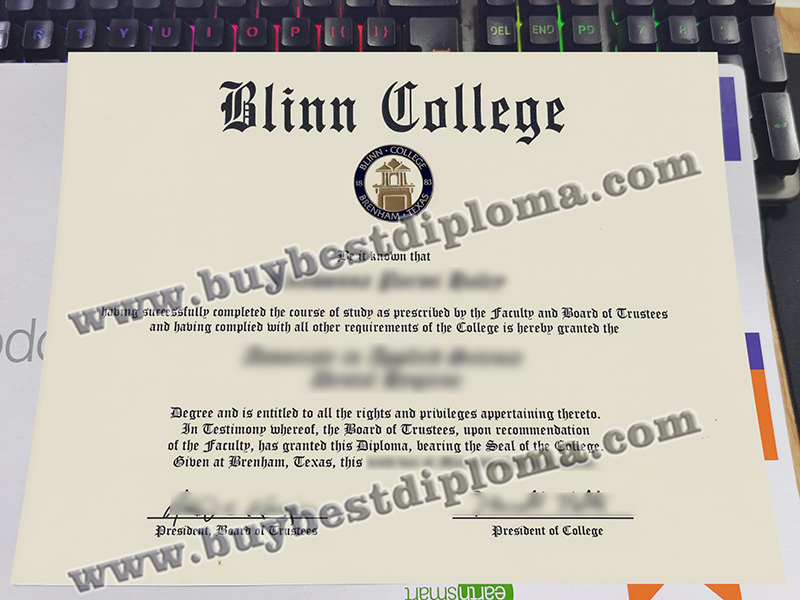 Blinn College diploma, Blinn College certificate,