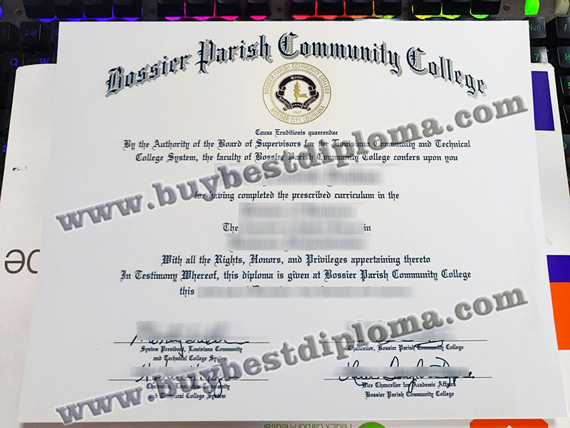 Bossier Parish Community College diploma, Bossier Parish Community College certificate,