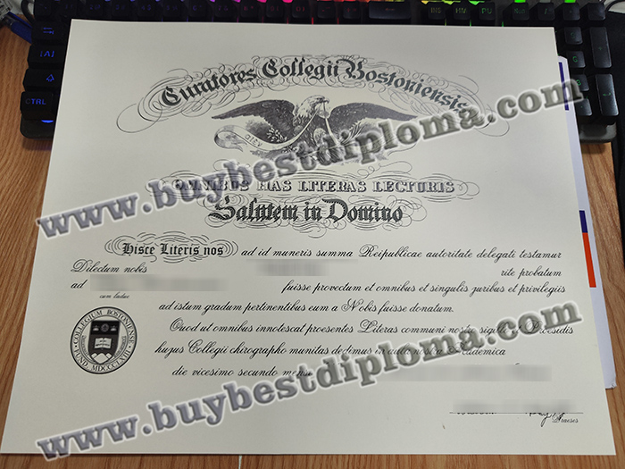 Boston College diploma, Boston College certificate,