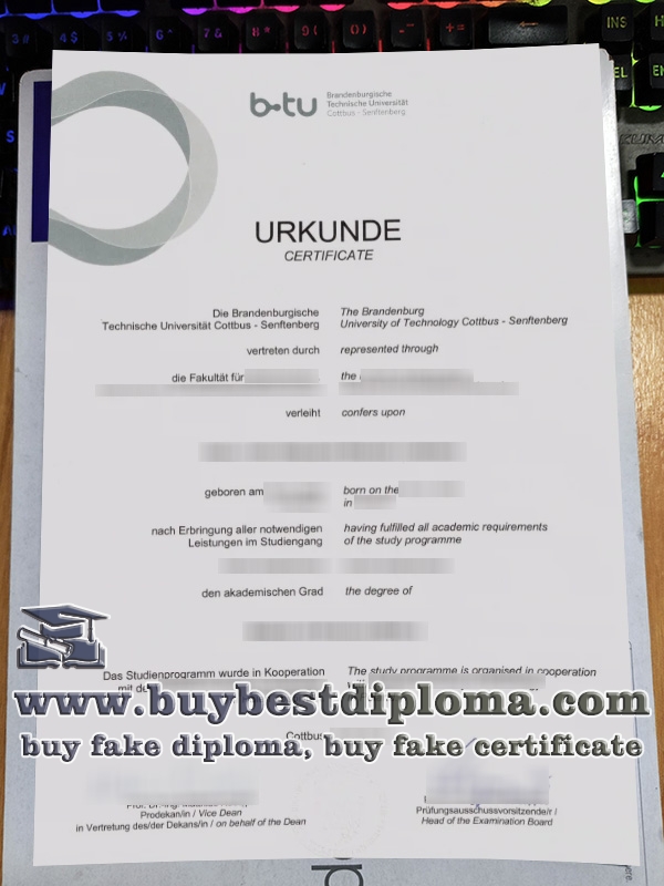 Brandenburgische Technische Universität urkunde, Brandenburgische Technische Universität certificate,