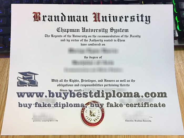 Brandman University diploma, fake Brandman University certificate,