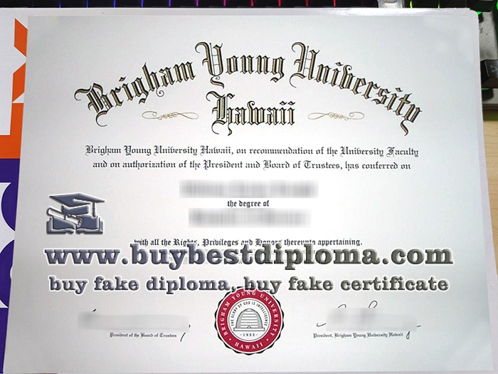 Brigham Young University Hawaii diploma, fake BYU Hawaii degree,