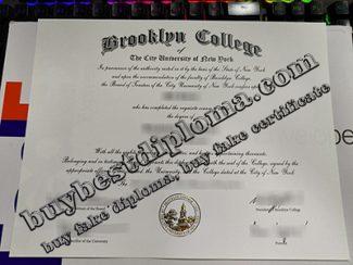 Brooklyn College diploma, Brooklyn College certificate,