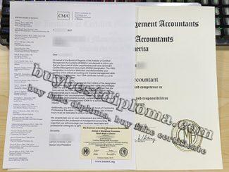 Certified Management Accountant certificate, fake CMA certificate, CMA letter, CMA member card,