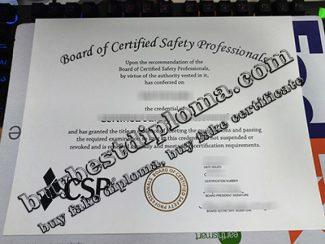 Certified Safety Professional certificate, fake CSP certificate,