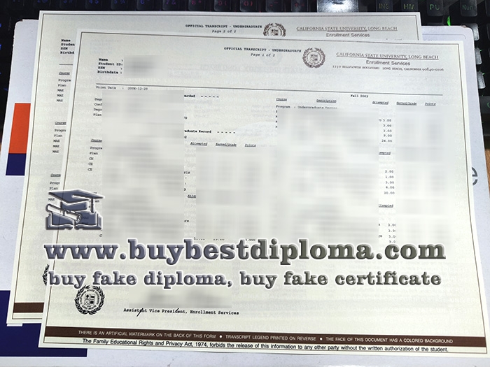 California State University Long Beach transcript, fake CSULB transcript,