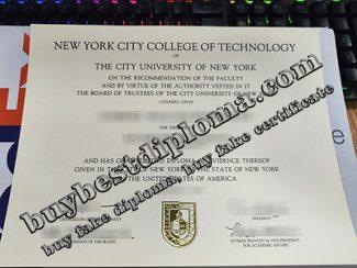 City College of New York diploma, CUNY City College certificate,