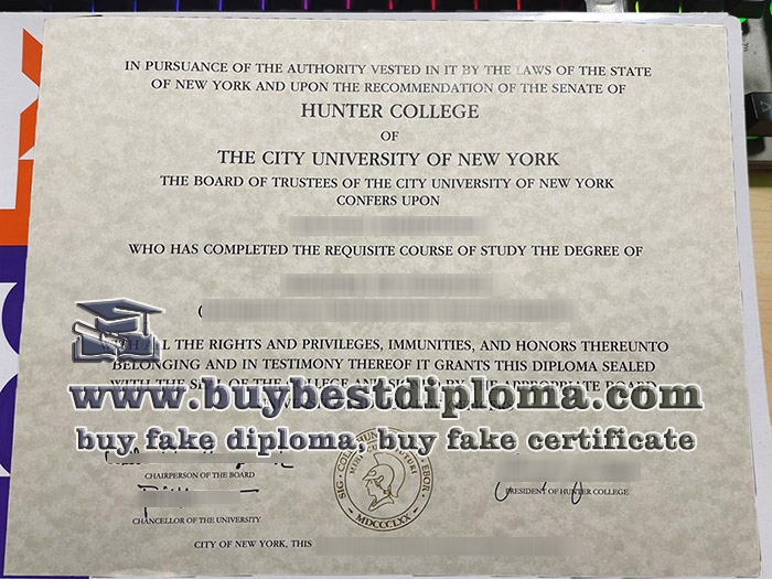 CUNY Hunter College diploma, fake Hunter College degree,