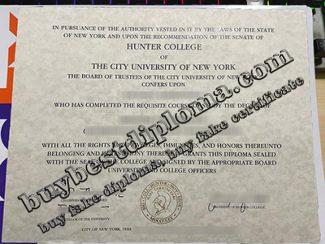 CUNY Hunter College diploma, fake Hunter College degree,