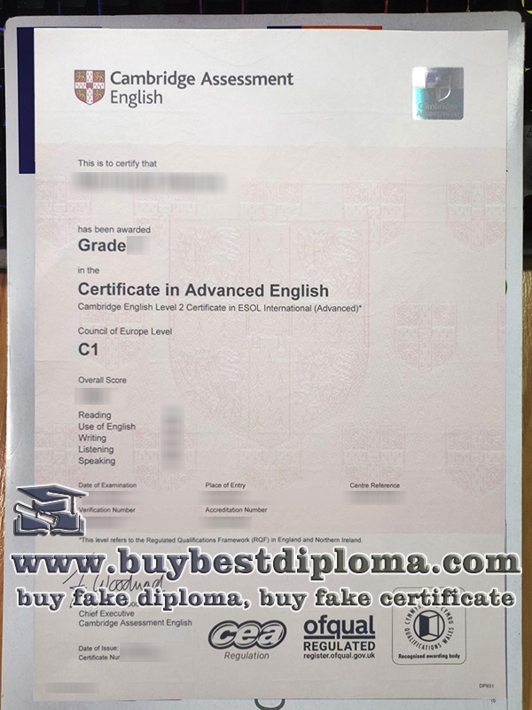 C1 Advanced certificate 2023, fake Cambridge CAE certificate,