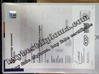 C2 Proficiency certificate, Cambridge CPE certificate,