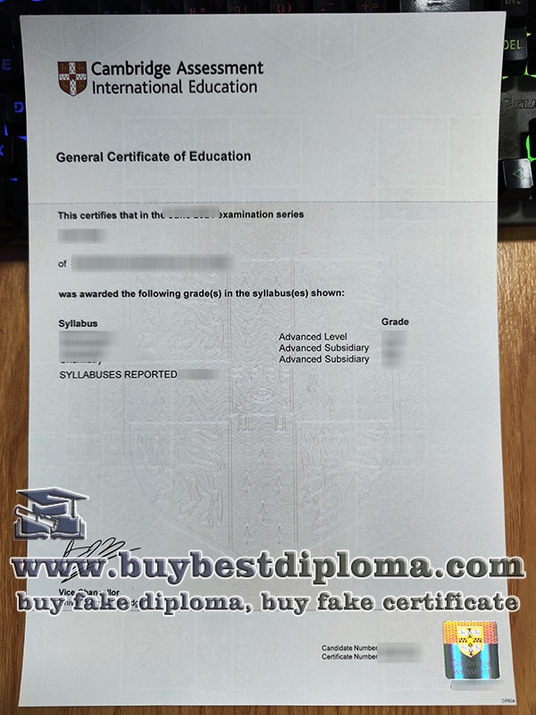 Cambridge GCE certificate, Cambridge A level certificate 2022,