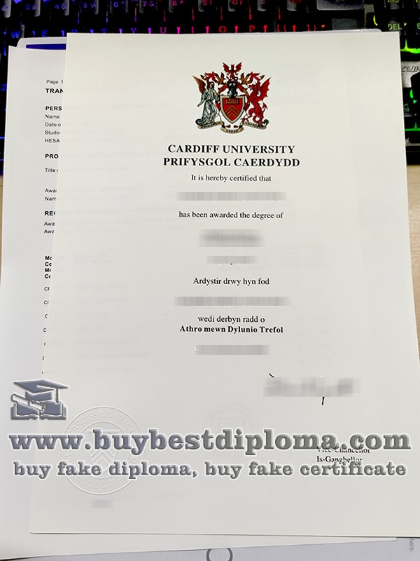 Cardiff University degree, Cardiff University transcript,