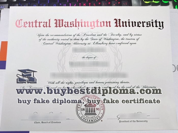 Central Washington University diploma, Central Washington University degree,