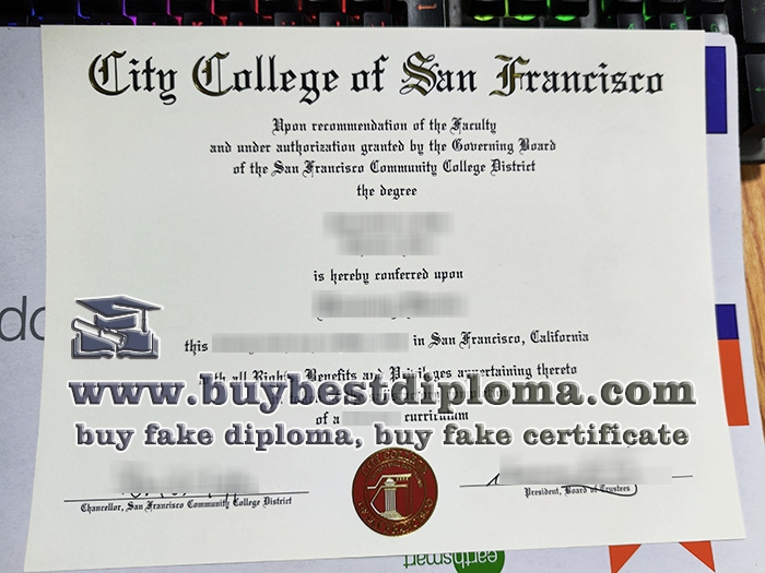 City College of San Francisco diploma, City College of San Francisco certificate,