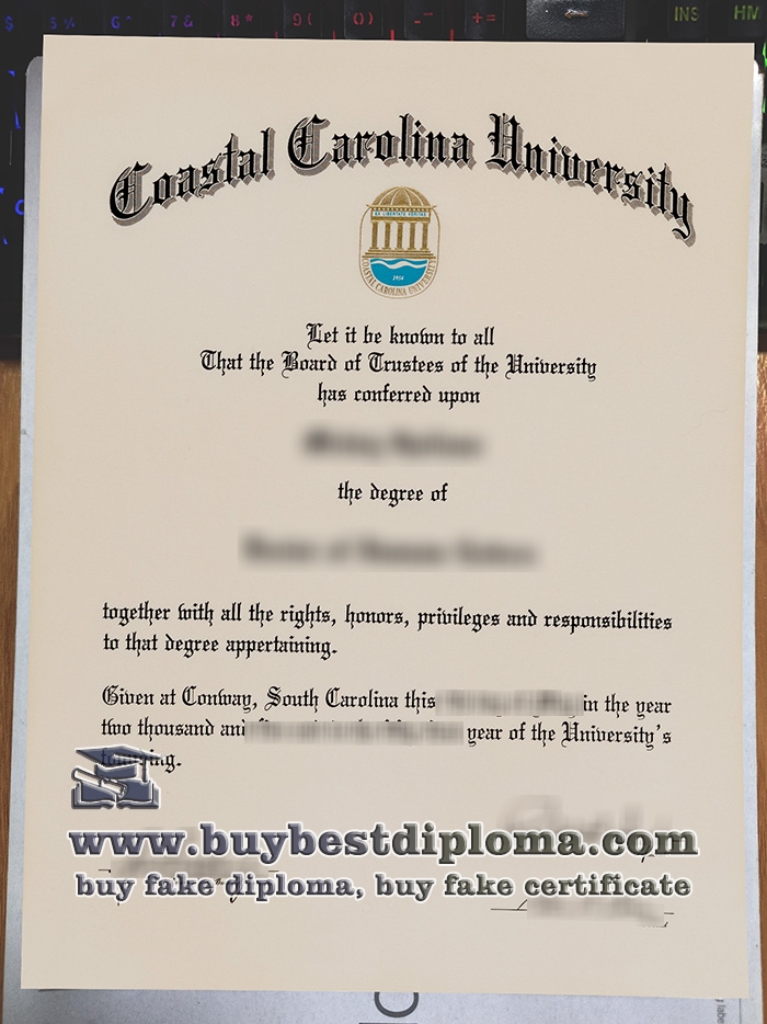 Coastal Carolina University diploma, Coastal Carolina University certificate,