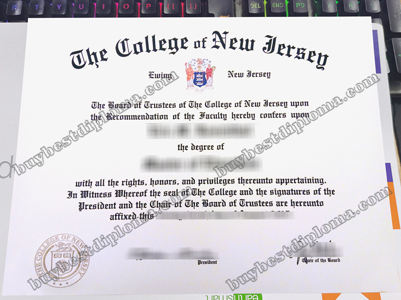 The College of New Jersey diploma, The College of New Jersey certificate,