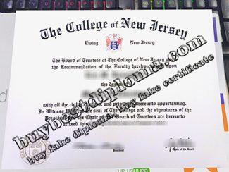 The College of New Jersey diploma, The College of New Jersey certificate,