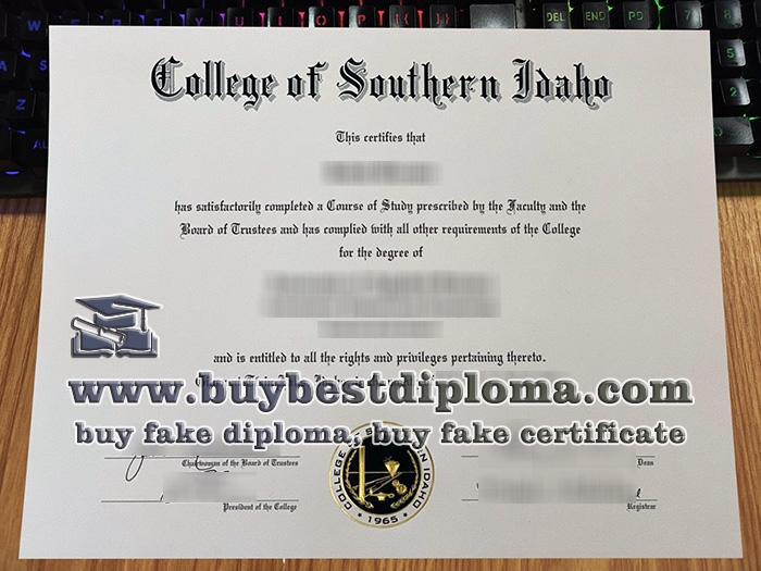 College of Southern Idaho diploma, College of Southern Idaho certificate,