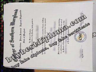 College of Southern Maryland diploma, College of Southern Maryland certificate,