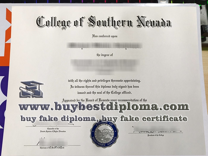 College of Southern Nevada diploma, College of Southern Nevada degree,