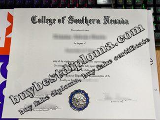 College of Southern Nevada diploma, fake CSN certificate,