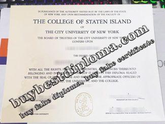 CUNY College of Staten Island diploma, fake College of Staten Island degree,