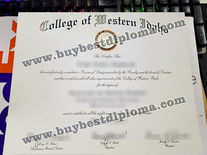 College of Western Idaho diploma, College of Western Idaho certificate,