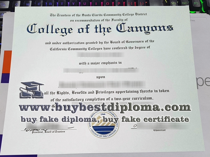 College of the Canyons diploma, College of the Canyons associate degree,