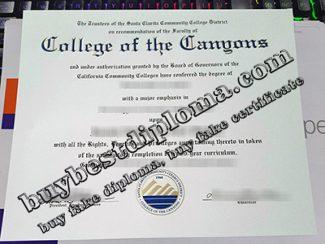 College of the Canyons diploma, College of the Canyons associate degree,