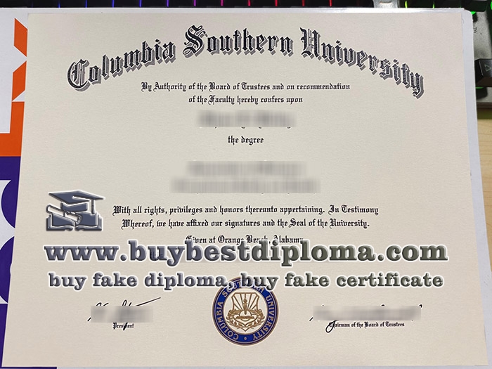 Columbia Southern University diploma, fake Columbia Southern University degree,