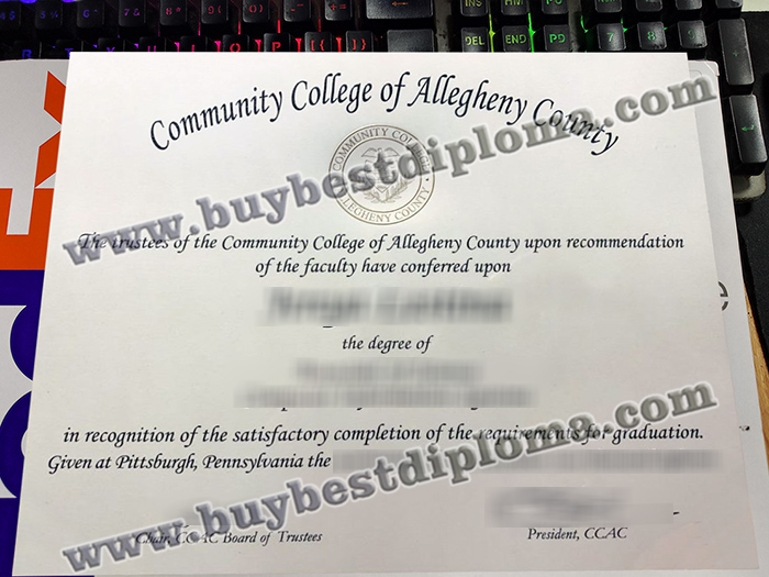 Community College of Allegheny County diploma, Community College of Allegheny County certificate,