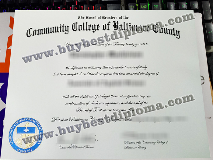 Community College of Baltimore County diploma, Community College of Baltimore County certificate,