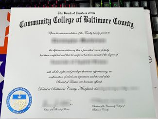 Community College of Baltimore County diploma, Community College of Baltimore County certificate,