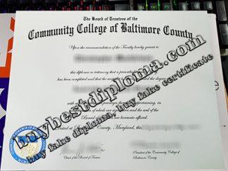 Community College of Baltimore County diploma, Community College of Baltimore County certificate,