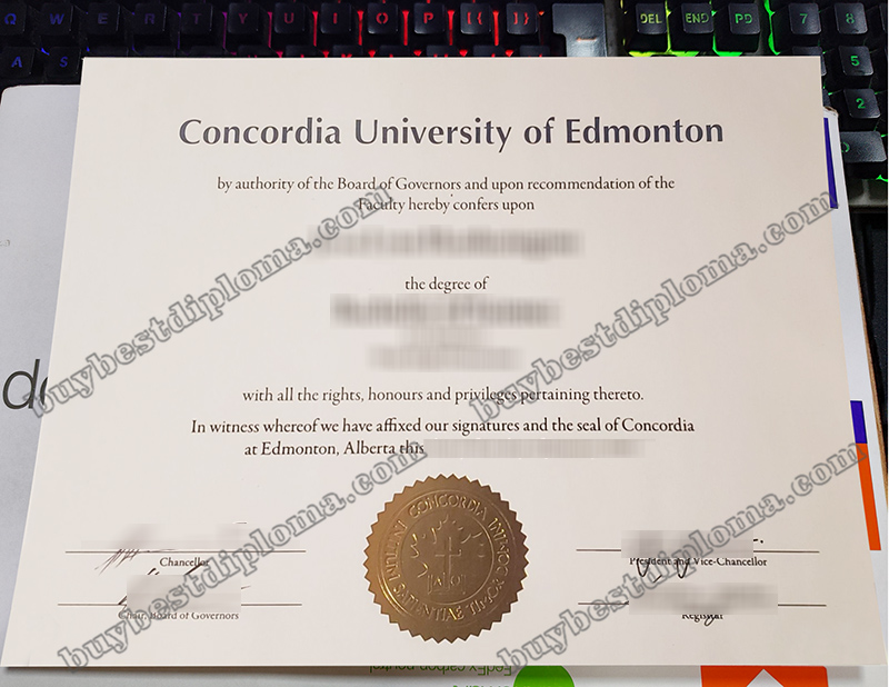 Concordia University of Edmonton diploma, CUE degree certificate,