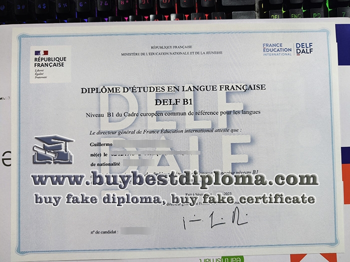 DELF B1 diplôme, DELF certificate 2023,