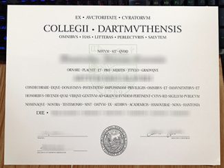 Dartmouth College diploma, Dartmouth College certificate,