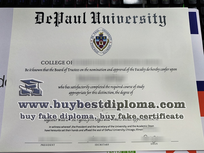 DePaul University diploma, DePaul University certificate,