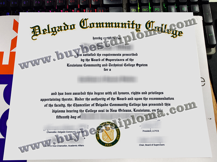 Delgado Community College diploma, Delgado Community College certificate,