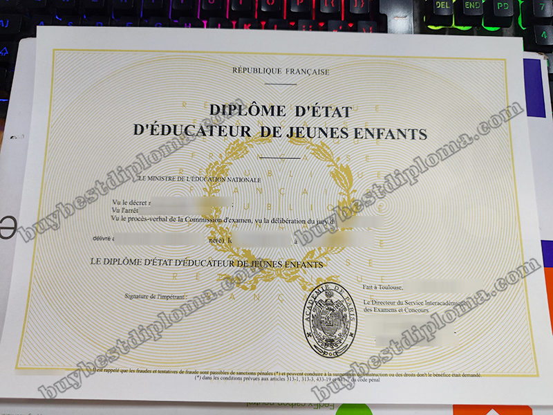 Diplôme d’état d’éducateur de jeunes enfants, DEEJE diploma,